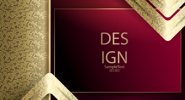 抽象纹理几何红色背景与箭头和金色色调框架图片下载