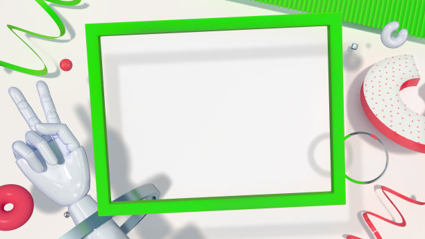 抽象的3D背景时尚的颜色与不寻常的物体和形状图片下载