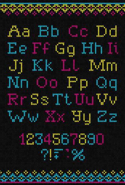 丑毛衣圣诞快乐针织背景字体字母数字装饰图片下载
