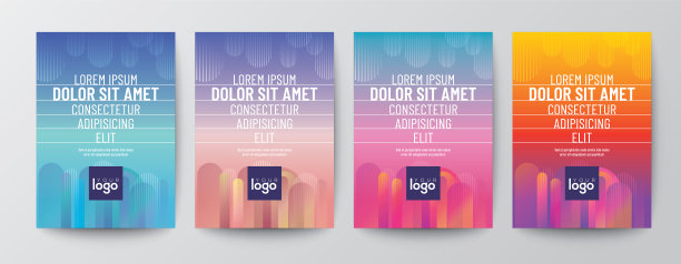 现代抽象几何圆形形状上的蓝色，水绿色，红色梯度色背景，宣传册，传单，海报，传单，年度报告，书籍封面，平面设计布局模板，A4大小图片下载