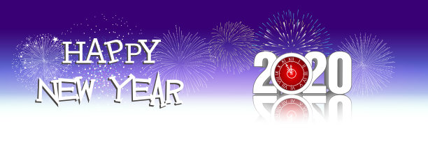 在烟花的背景下，2020年新年快乐。图片下载