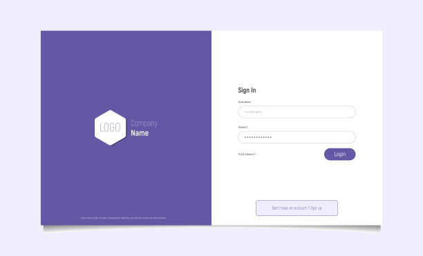 现代登录表单页面。网站ui矢量元素图片下载