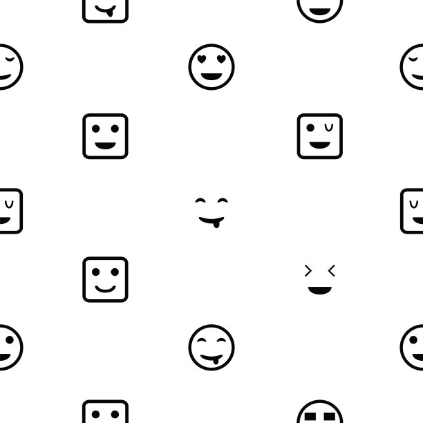 微笑无缝图案背景图标。图片下载