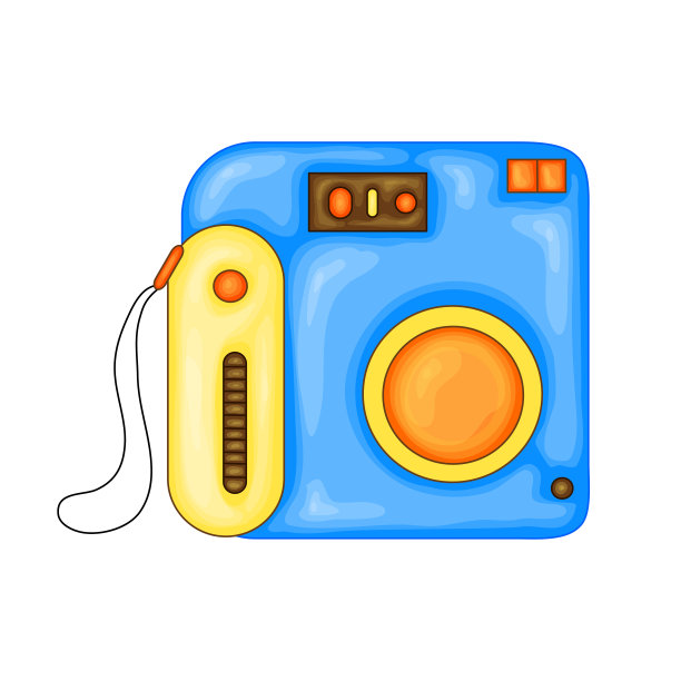 卡通矢量插图的照片相机。卡通风格的设计元素，贴纸，印刷，海报，网站，相册，服装。向量图片下载