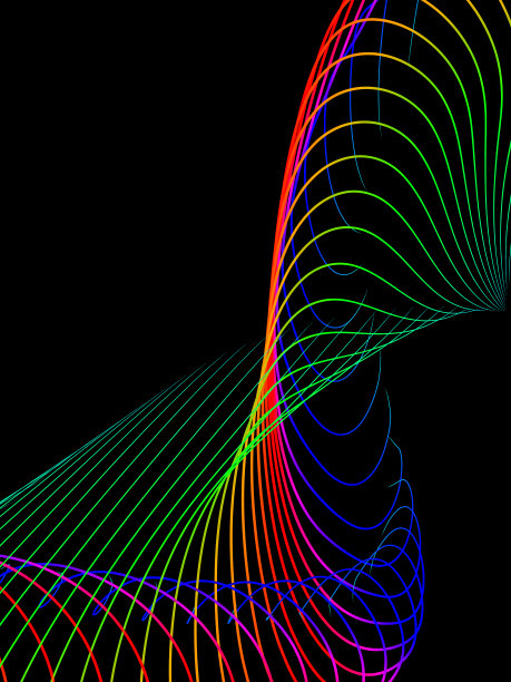 光谱颜色抽象背景与原始的弯曲形状在一个平滑的梯度背景图片下载