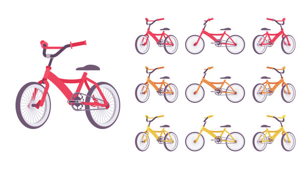 白色背景下自行车的高角度视图图片下载