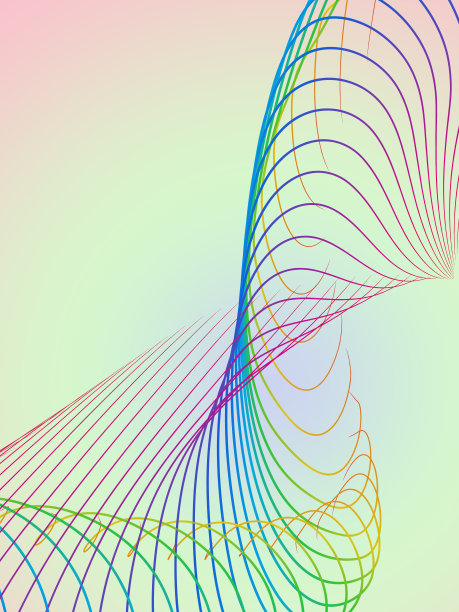 光谱颜色抽象背景与原始的弯曲形状在一个平滑的梯度背景图片下载