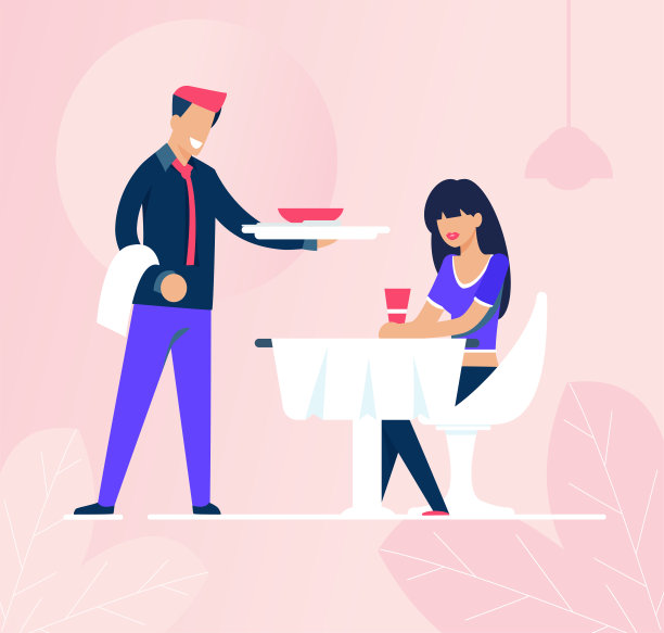 坐在餐厅里的服务员和悲伤的女人图片下载