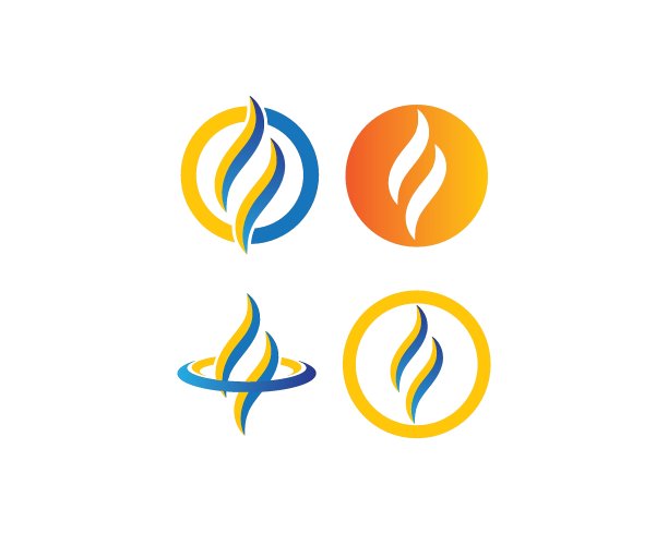 火焰Logo模板矢量图标，石油、天然气和能源logo图片下载