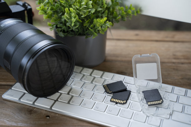 单反相机的记忆卡。照片存储。摄影业务。图片下载