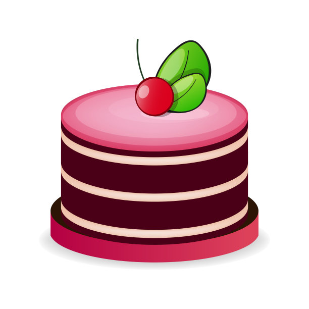 一块奶油樱桃巧克力蛋糕。图片下载