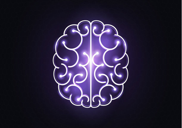 人脑在灯泡的想法概念平面图标孤立在白色背景矢量插图图片下载