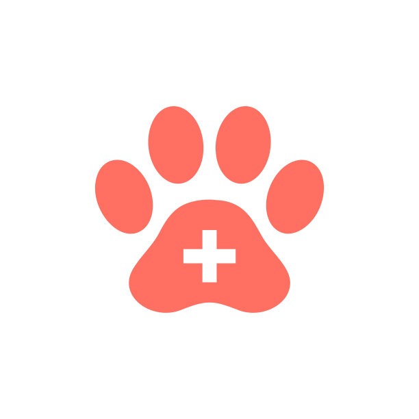 宠物医院矢量图标概念。兽医诊所概念与爪十字架图标。图片下载