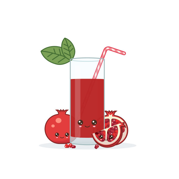 可爱可爱的微笑卡通石榴汁向量图片下载