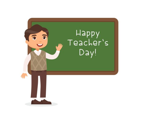 教师节快乐平面矢量插图。图片下载