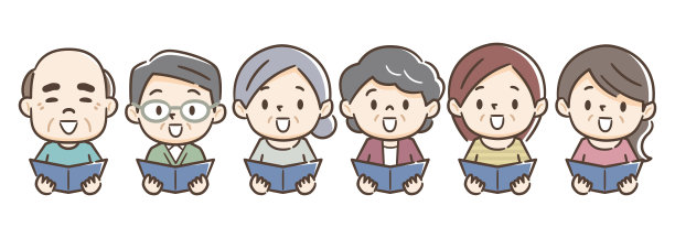 快乐的老年人唱着歌图片下载