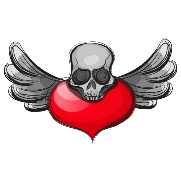 红心的头骨形状。图片下载
