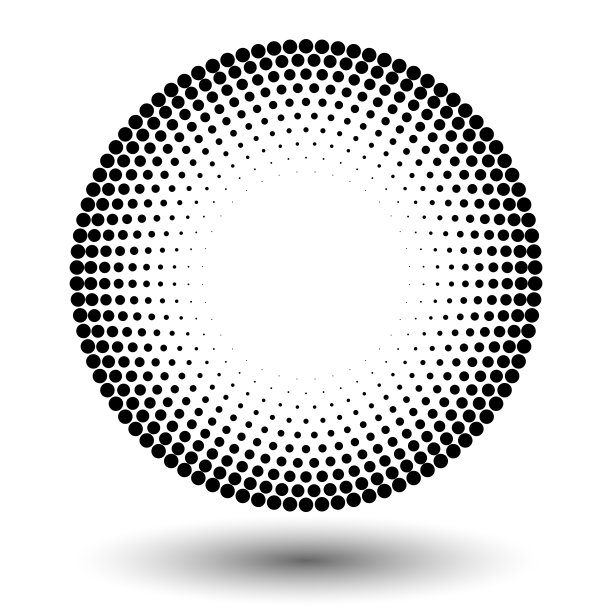 半色调圆形框架，抽象的点标志和徽章设计元素的任何项目。圆形边界图标。摘要虚线矢量背景。图片下载