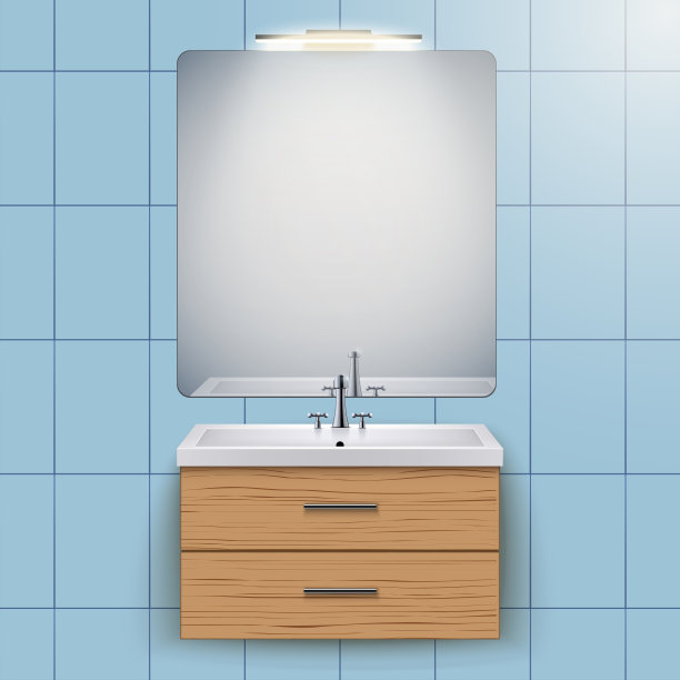 带镜子的家用盥洗柜图片下载