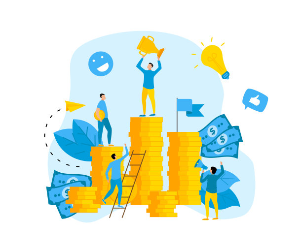 经济上的成功例证。商业成功平面设计理念图片下载