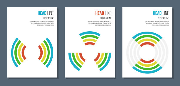 电信或电力行业封面集彩色圆线，矢量插图图片下载