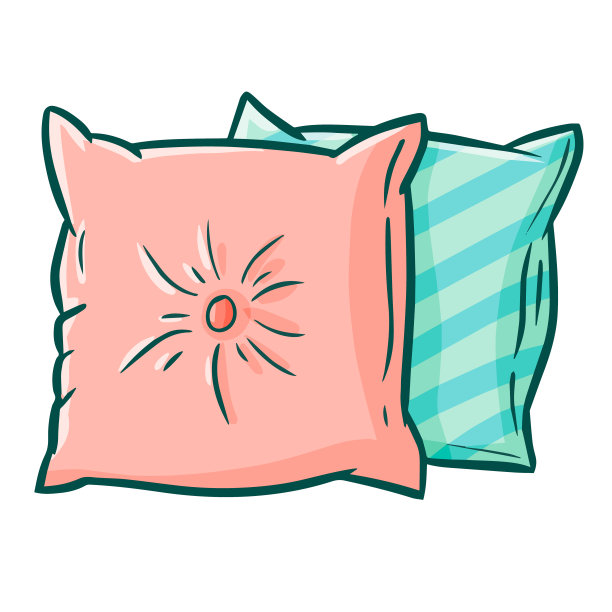 粉色和绿色条纹枕头为您的室内装饰图片下载