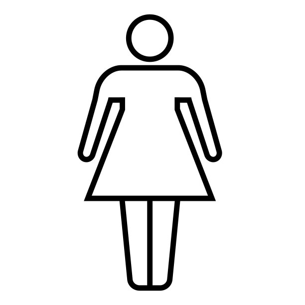 女人线条图标，白色背景图片下载