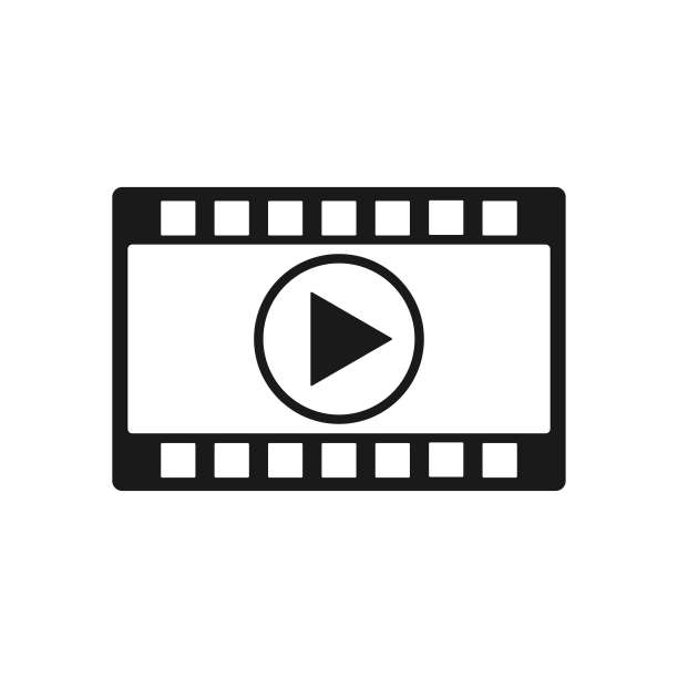 视频矢量图标上的白色背景图片下载