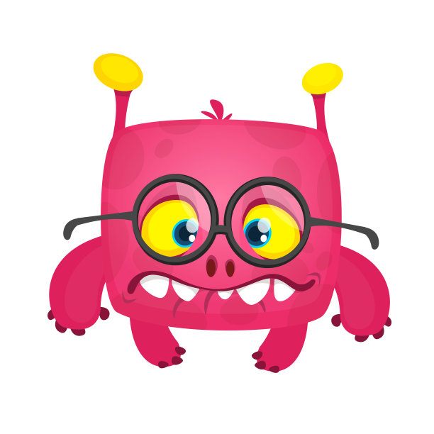 有趣的卡通怪物。矢量万圣节插图图片下载