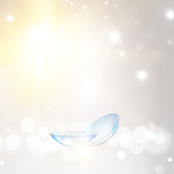 抽象插图的蓝色光学镜头在软的金色背景。医疗设备上的黄金抽象背景。图片下载