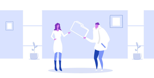 夫妻同事私人资料共享商男给女机密文件文件夹文件转移概念办公室室内素描涂鸦横贯全长图片下载