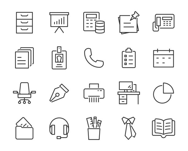 办公室图标，纸张，文件，笔记本电脑，电脑，工作场所，办公桌图片下载