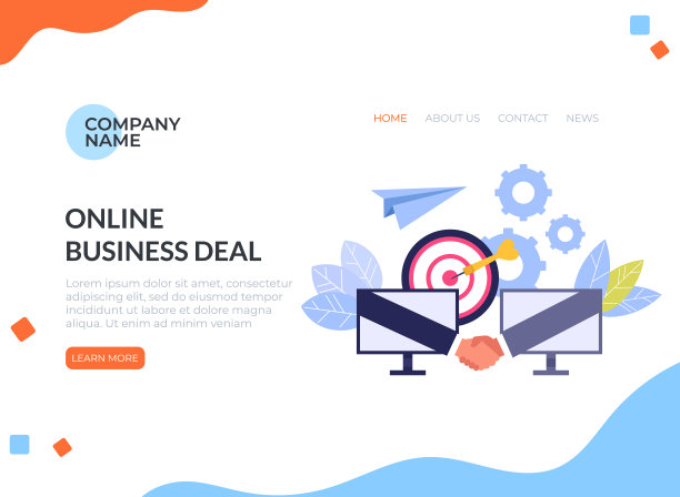网上互联网商业交易横幅海报的概念。矢量平面卡通设计图形孤立插图图片下载