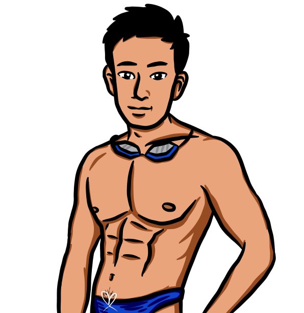 卡通性感男人在白色背景图片下载