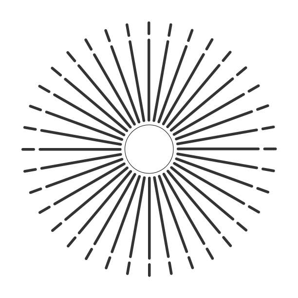 太阳射线手绘，线描图片下载