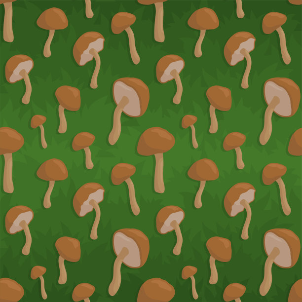 美丽的艺术与各种卡通棕色蘑菇图片下载