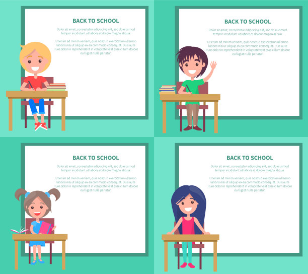 回到学校的向量插图儿童图片下载