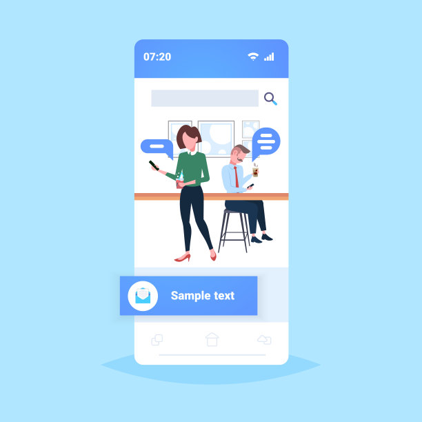 人们使用手机应用聊天泡泡社交媒体交流概念咖啡游客喝咖啡在线演讲对话全长智能手机屏幕图片下载