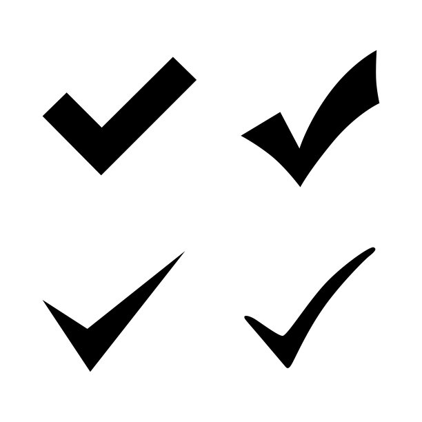检查标记图标集。孤立向量符号符号。向量图片下载