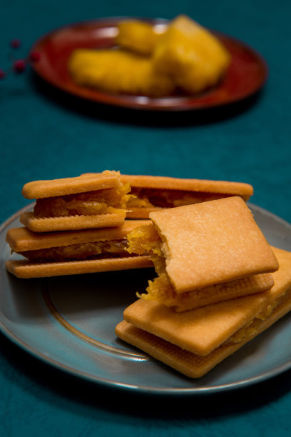 菠萝饼是台湾著名的传统糕点(中秋节月饼)图片下载