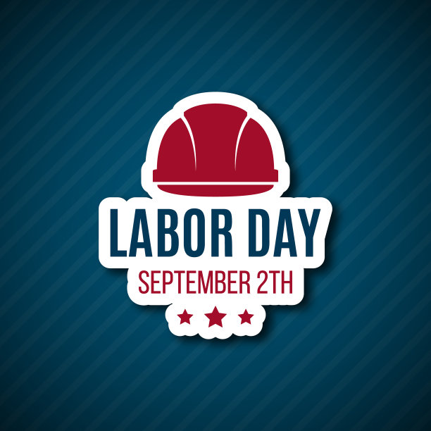 劳动节贴纸纸。美国传统的庆祝活动。横幅，宣传册，传单设计。矢量插图。图片下载