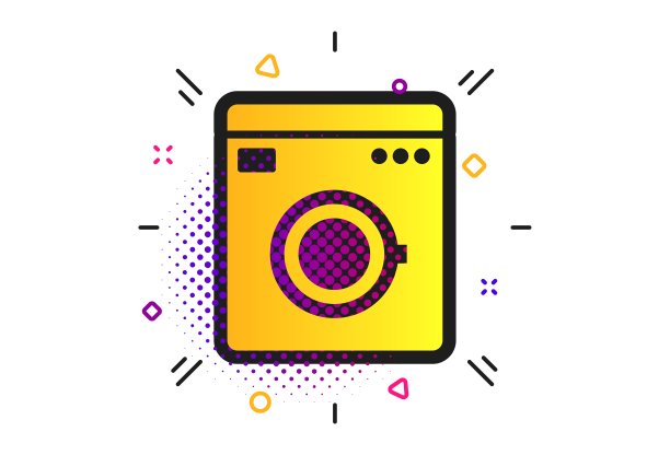 洗衣机图标。家用电器的标志。向量图片下载