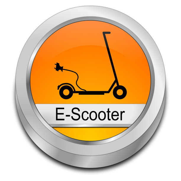 电动滑板车按钮- 3D插图图片下载