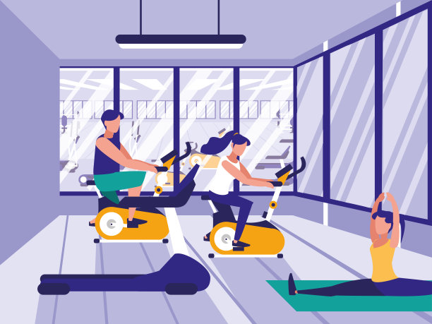 人们在健身房练习运动图片下载