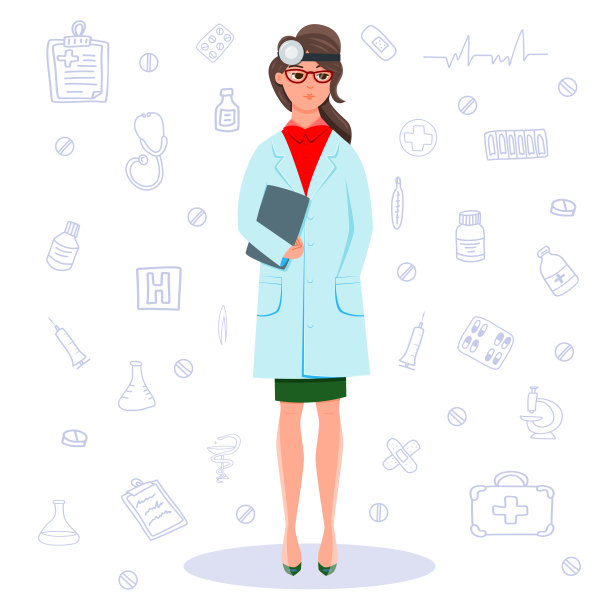 成年女性耳鼻喉科医生，ORL诊所图片下载