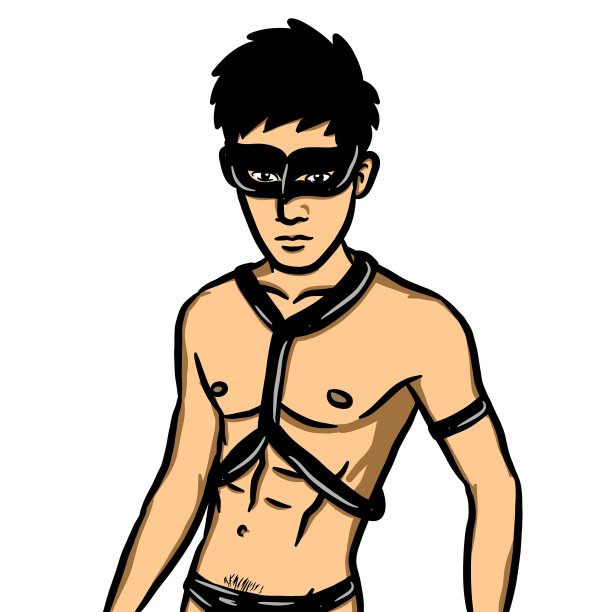 卡通性感男人在白色背景图片下载