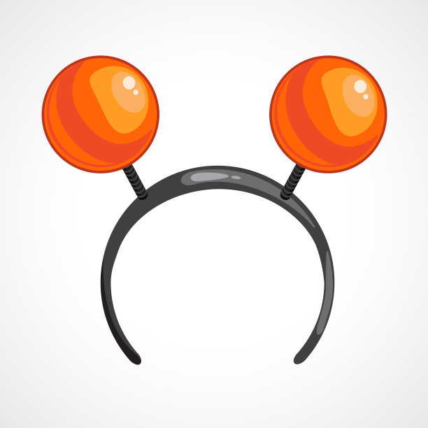 卡通头带图标与球。矢量图图片下载