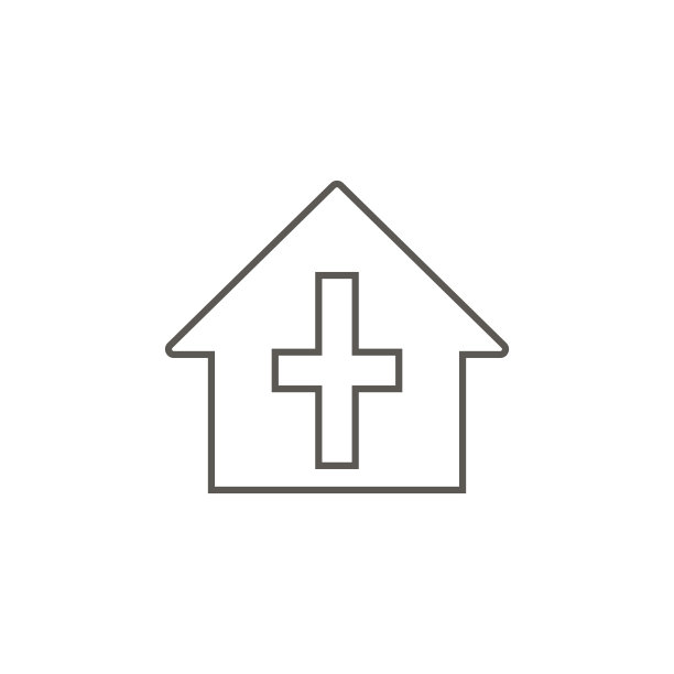 教堂轮廓矢量图标：地图导航概念图图片下载