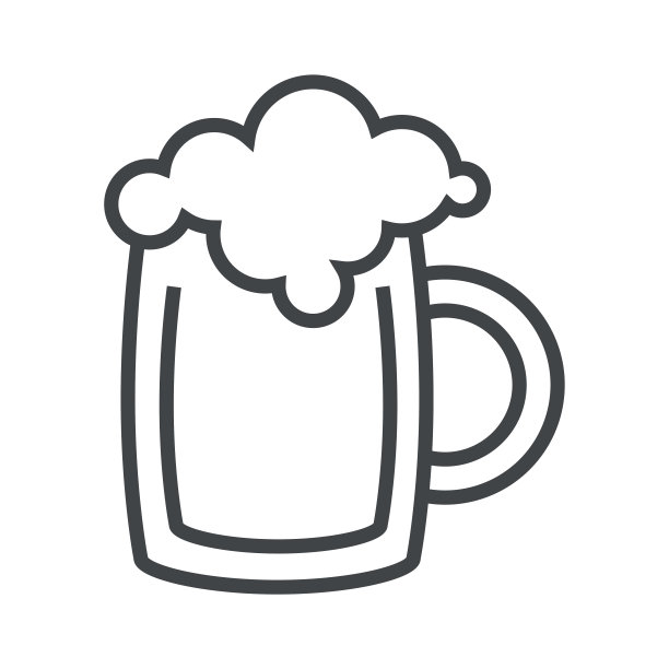 大杯啤酒细线图标图片下载