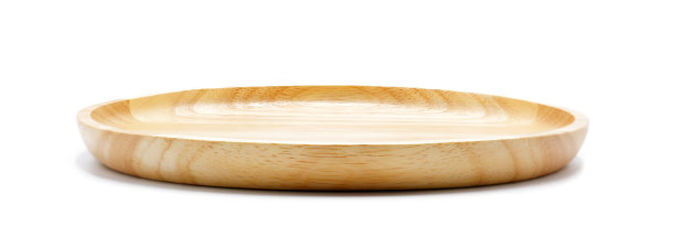 空的木制圆板，孤立在白色背景上。图片下载